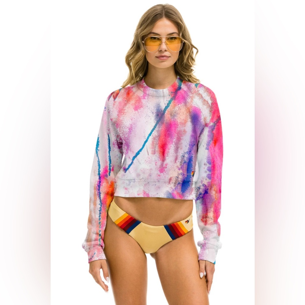 NWT Aviator Nation Artist Collection Set in Cotton Candy (XS top & M bottoms)